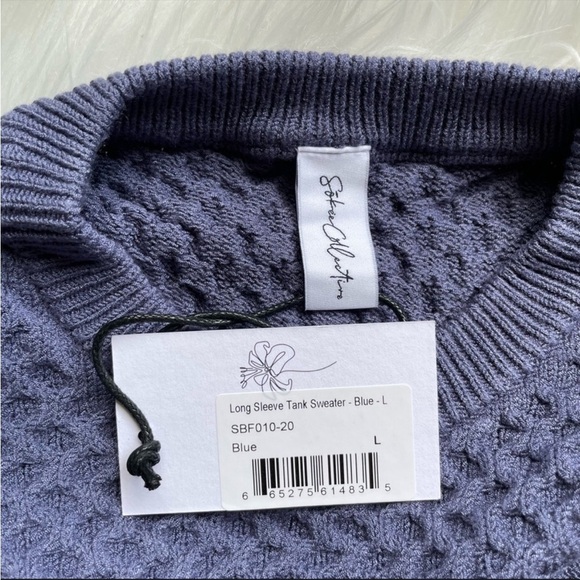 Shopbop Sokie Collective Tank Sweater Long Sleeve Purplish Blue Large NWT - Picture 13 of 13